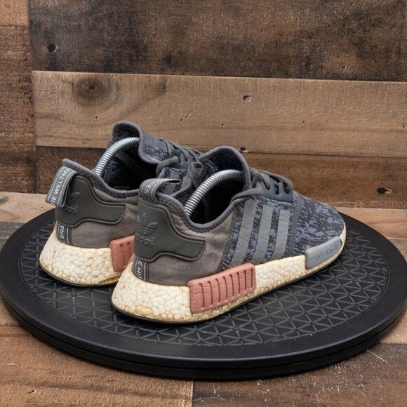 ADIDAS NMD R1 WOMENS ATHLETIC SHOES GRAY PINK LOW RUNNING GYM TRAIN SIZE 10.5 - Picture 8 of 9